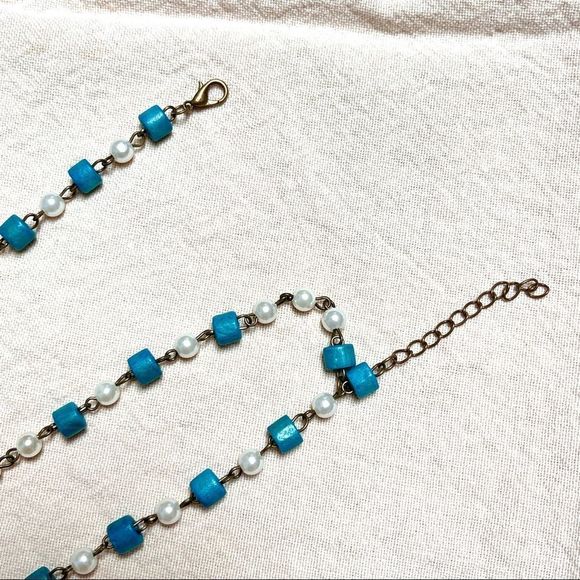 HANDMADE HEADPIECE CROWN BLUE, PEARL - Picture 6 of 8